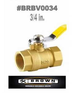 3/4 in. Metal Brass Finish Lever Handle Ball Valve (Each)