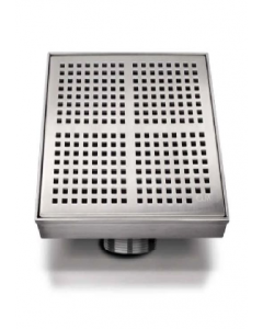 5-3/4x5-3/4&quot; Satin Stainless Steel Kai Square Drain (Each)