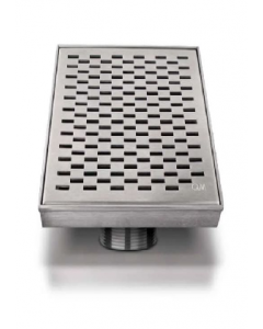 5-3/4x5-3/4&quot; Satin&amp;Polished Stainless Steel Delta Square Drain (Each)