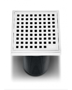 4&quot; Polished Stainless Steel Mira Square Drain (Each)