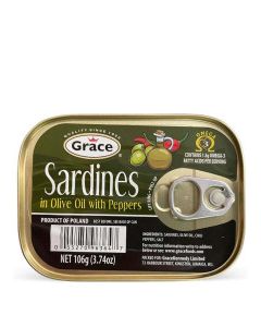 GRACE SARDINES OLIVE OIL PEPPERS 106g