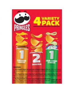 Pringles Original Flavor, Cheese and Sour Cream Chips 4 Units