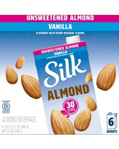 Silk Unsweetened Almond Vanilla Beverage 6 Units / 946 mL / 32 oz