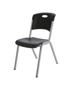 Lifetime Products Black Stacking Chair 35 cm x 45.5 cm x 60 cm / 13&quot; x 17.9&quot; x 23&quot;