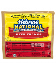 Hebrew National Beef Hot Dog 3 Units / 340 g / 12 oz
