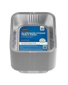 Selection Medium Recycled Aluminum Trays 30 Units / 29.8 cm x 23.8 cm x 6.5 cm / 1.75“ x 9.38” x 2.5&quot;