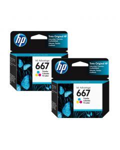 HP 667 Original Tricolor Ink Cartridge 2 Units