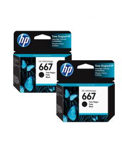 HP 667 Black Original Ink Cartridge 2 Units