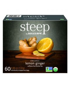 Steep Organic Lemon Ginger Tea 60 bags / 2.2 g / 0.07 oz