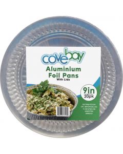 Covebay Round Foil Pan with Lid  9&quot;  20 Units