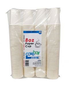 Covebay Disposable Paper Cups for Hot Beverages 200 Units / 236.5 mL / 8 oz