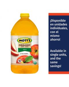 Mott&#039;s 100% Organic Apple Juice without Added Sugar 3.78 L / 128 oz