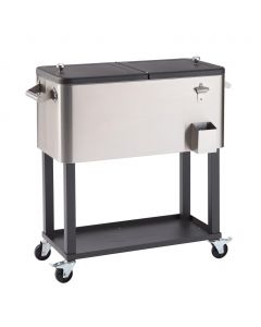 Trinity Stainless Steel Ice Chest with Wheels 75.7 L / 20 gal Capacity