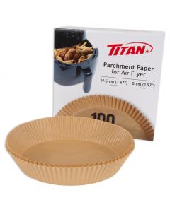 Titan Non-stick Paper Liners for Air Fryer 100 Units / 19.5 cm / 7.6&quot;