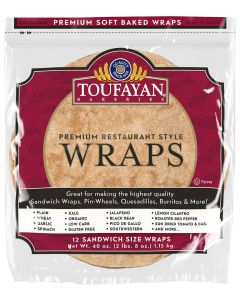 Toufayan Whole Wheat Tortillas 12 Units / 95 g / 3.3 oz