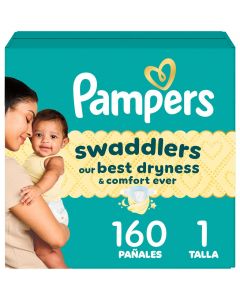 Pampers Hypoallergenic Baby Diapers Swaddlers Size 1 / 160 Units