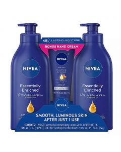 Nivea Body Lotion with Deep Nourishing Serum 2 Units / 591 mL + Hand Cream 74 g