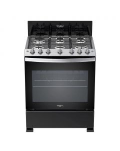 Whirlpool 76 cm / 30&quot; Black 6-Burner Gas Stove