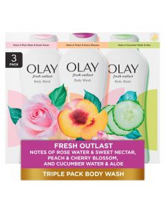 Olay Fresh Outlast Shower Gel with Vitamin B3 Complex / 3 Units / 700 mL / 23.6 oz