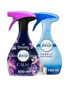 Febreze Extra Strength Fabric Refresher Spray 700 mL / 23.6 oz + Downy Calm 800 mL / 27 oz
