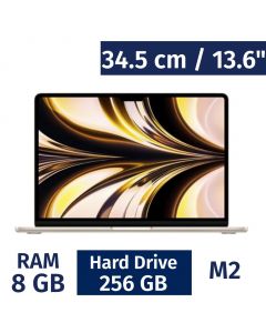 Apple 34.54 cm / 13.6&quot; MacBook Air M2 Chip Laptop 8 Gigabytes / 256 Gigabytes MLY13LL/A