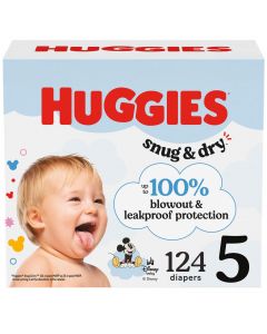 Huggies Snug &amp; Dry Size 5 Baby Diapers / 124 Units