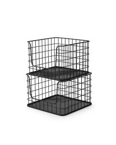 Baum Set of Multifunctional Stackable Metal Baskets 2 Units