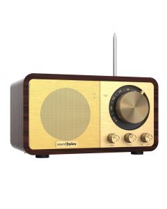 SoundPlay Retro Wireless Speaker with FM Radio, AUX Input, and USB Playback D30508PS