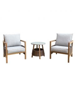 Outdoor Living Room Set with Durable Metal Frame 3 Pieces