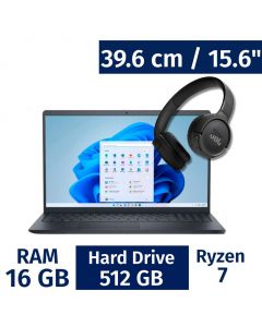 Dell 39.6 cm / 15.6&quot; Inch Laptop AMD Ryzen 7 i3535T520BTBLK + JBL Headphones Tune 520BT