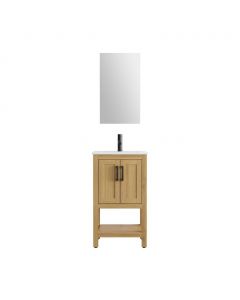 15 West Teak Vanity with Sink and Frameless Mirror 50.8 cm / 20&quot;