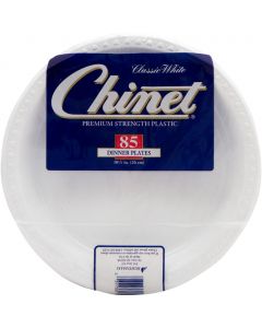 Chinet Disposable Plastic Plates 85 Units / 26 cm / 10.2”