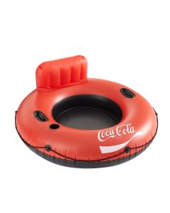 Coca-Cola Inflatable Float with Mesh Bottom and Cup Holder for the Pool