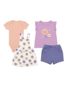 Pekkle Girls’ Dress Outfit 4 Pieces
