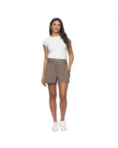 Single Stitch Women&#039;s Shorts with Side Pockets and Elastic Waist