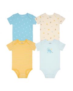 Pekkle Short-Sleeve Bodysuits for Baby Boys 4 Units