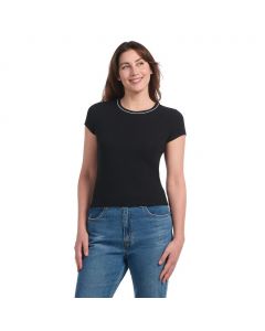 Hilary Radley Women’s Ribbed Short Sleeve Top