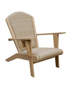 Adirondack Chair Made of Eucalyptus Wood and Wicker for Outdoor Use