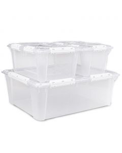 Greenmade Set of Clear Storage Containers with Lids 3 Units