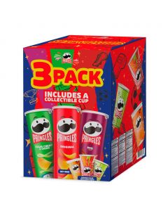 Pringles Football Edition Potato Chips Assorted Flavors with Collectible Color-Changing Cup 3 Units 150 g / 5.2 oz