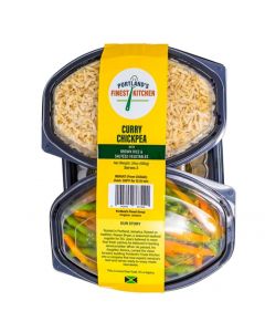 Portland&#039;s Finest Kitchen Curry Chickpeas with Brown Rice and Sautéed Vegetables 680 g / 24 oz