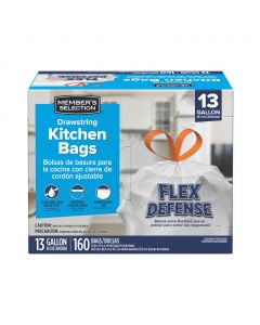 Selection Kitchen Drawstring Trash Bag 160 Units / 49 L / 13 gal