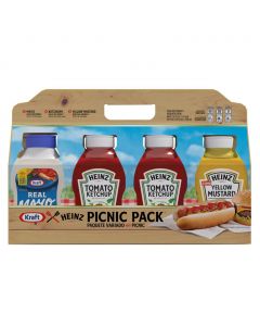 Heinz/Kraft Picnic Pack Ketchup, Yellow Mustard and Mayonnaise 4 Units